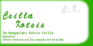 csilla kotsis business card